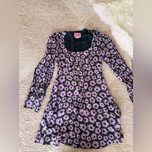 Kate Spade Purple and Black Floral Mini Dress
